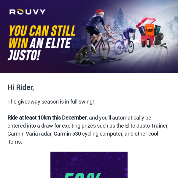 Ride just 10 km and Win Elite Justo trainer!