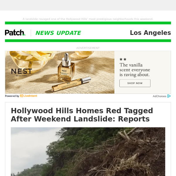 Hollywood Hills Homes Red Tagged After Weekend Landslide: Reports (Mon 10:55:01 AM)