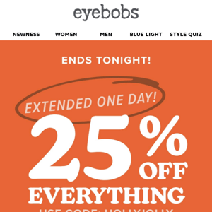 25% extended! ⚠️