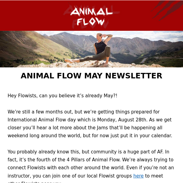 Animal Flow May Newsletter