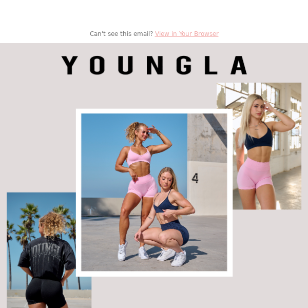 YoungLA For Her Drop Live!// Oversized Drip Tee w/ Youngla Dripping Logo,  Seamless V Neck Bra, Seamless Shorts 2.0, Seamless Leggings 2.0, - YoungLA
