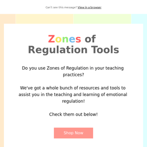 Shop Zones of Regulation Tools