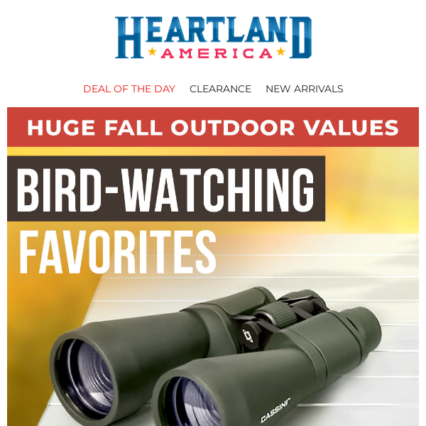 Fall Bird-Watching Favorites + More Outdoor Deals
