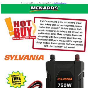 Sylvania® 750-Watt Power Inverter UNDER $20!