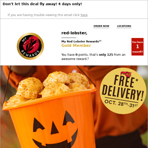 FREE DELIVERY Halloween Weekend!