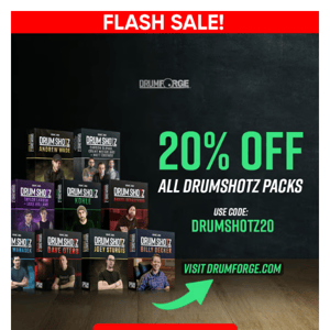 [FLASH SALE] 20% off ALL Drumshotz Packs! 🚨