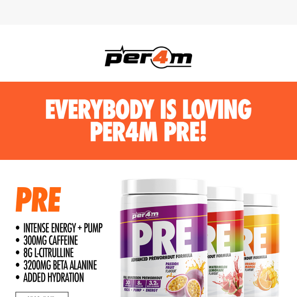 PER4M Better Sports Nutrition, Have You Tried Per4m PRE? 🔥