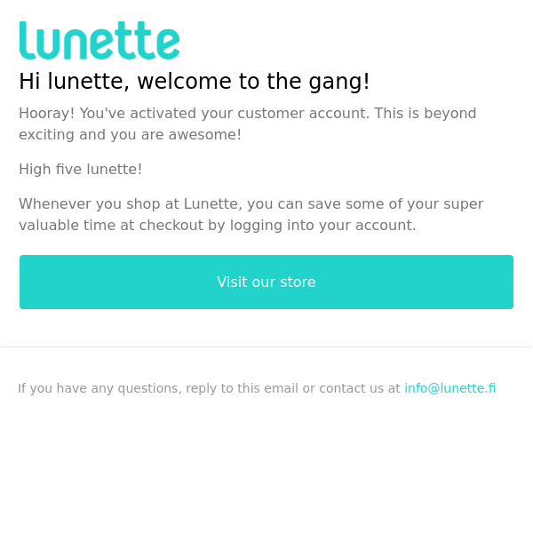 Hi Lunette, welcome to the gang!