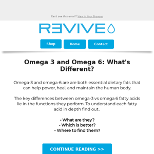 Omega-3 VS Omega-6 - Revive Sups