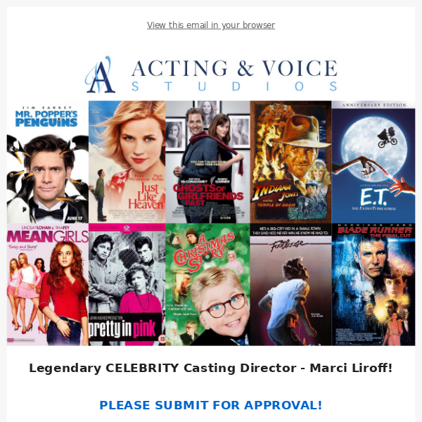 Work with Legendary CELEBRITY Casting Director!