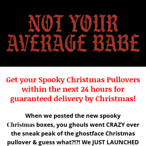 LAST DAY to get your Horror Character Christmas Pullovers!