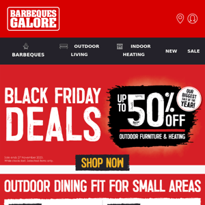 Unlock Up to 50% Off on Outdoor Furniture & Heating This Black Friday🔥