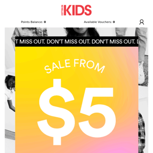 Don't miss out: Sale from $5