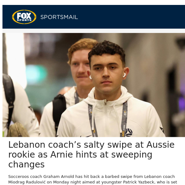 Lebanon coach’s salty swipe at Aussie rookie as Arnie hints at sweeping changes