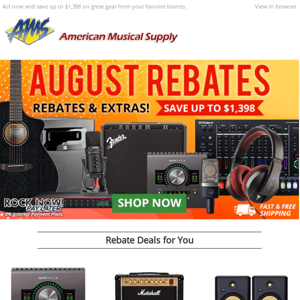 Instant Rebates, Extras & More are Here 🎶 Look Now & Save on Your Favorite Gear!