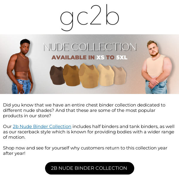 ✨ FOR THE TRUE YOU: Chest Binders in Five Different Nude Shades - gc2b
