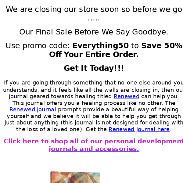 What a healed you looks like - Closing Sale