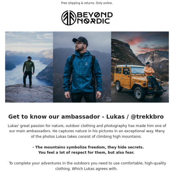 Meet our ambassador - @trekkbro ⛰️ - Beyond Nordic