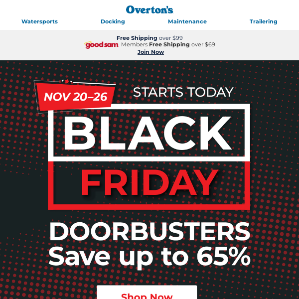 Black Friday Doorbusters Have Launched - Save up to 65%