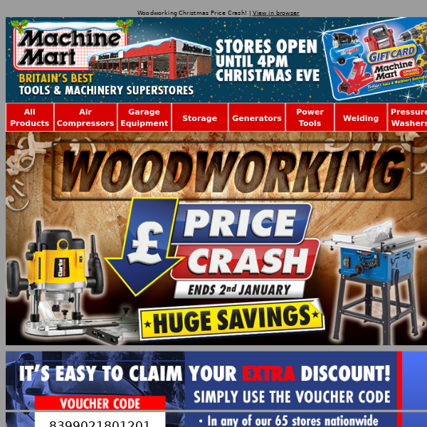 Woodworking Tools & Machinery Prices Slashed - Merry Christmas!