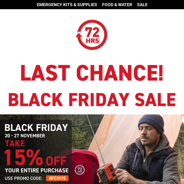 Last Call: Black Friday Deals End Tonight at 72hours.ca!