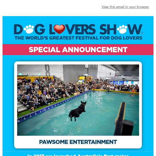 Special Announcement from the Dog Lovers Show team..