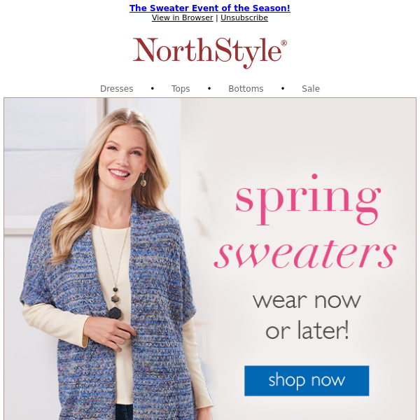 Our Winter Gift to You ~ Spring Sweaters Preview ~ Shop Now