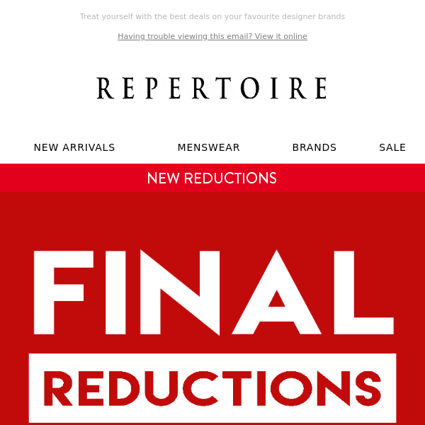 FINAL REDUCTIONS | Up to 70% Off