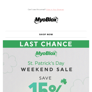 Final Chance To Get Your 15% Off Anything In Our MyoBlox Store...