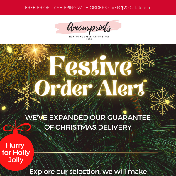 🚨 Extended Delivery: Order for Christmas