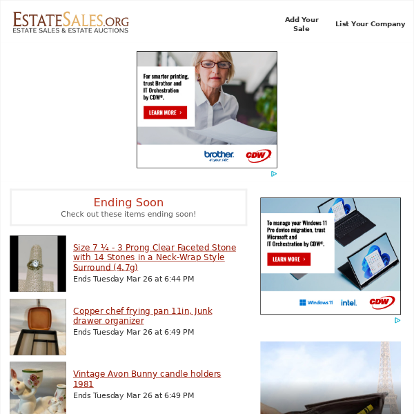 Your daily items for sale on EstateSales.org