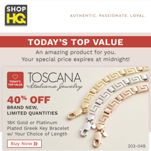 Toscana Italiana 18K Gold Plated Charm Bracelet