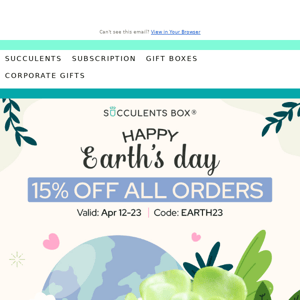 Go Green and Save - 15% off All Plants