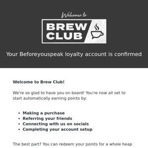 Welcome to Brew Club 🥳