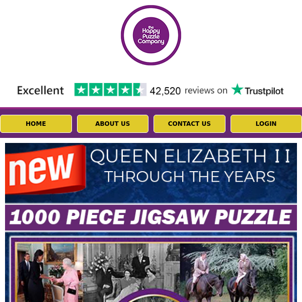 LAST CHANCE: Queen Elizabeth II Through The Years 1000 Piece Jigsaw