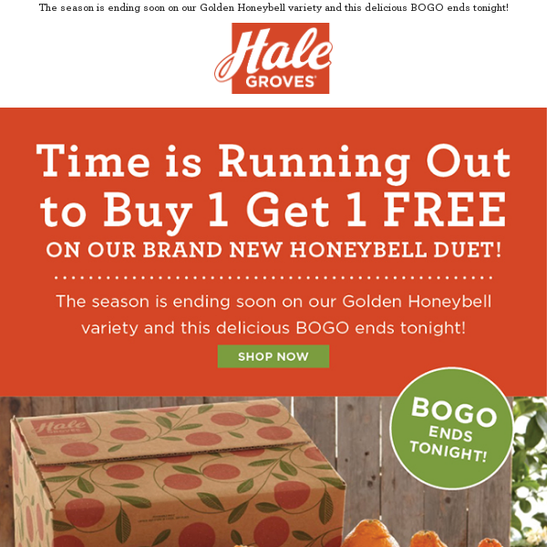 🍊 Time is Running Out to Buy 1 Get 1 FREE on our New Honeybell Duet! 🍊