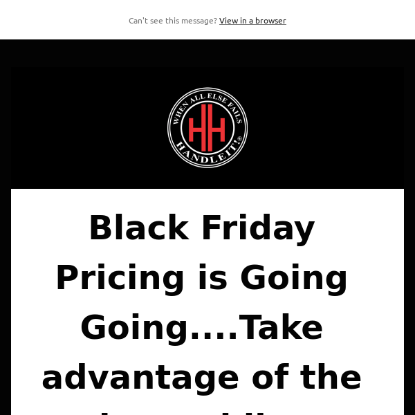 Black Friday Pricing is Going, Going.....Gone