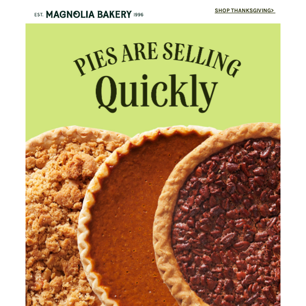 SELLING FAST: Thanksgiving pies 🥧