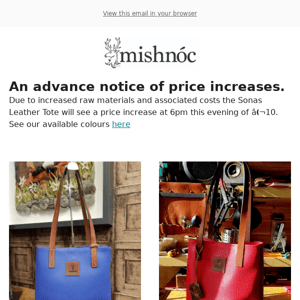 Last Day Before Price Increase | mishnóc
