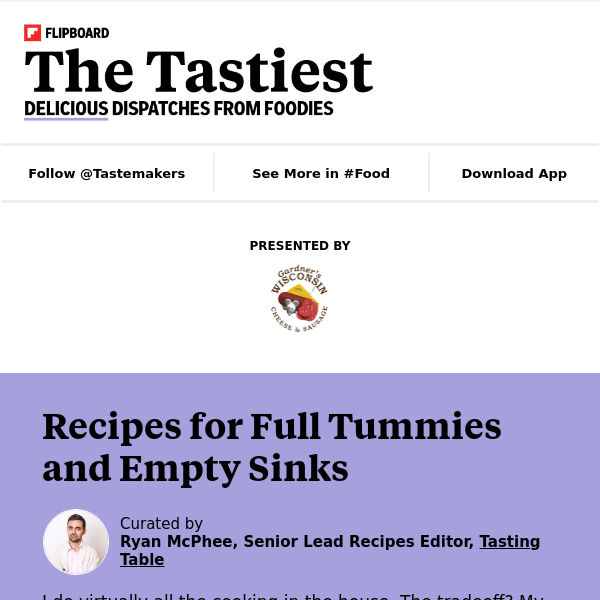 Recipes for full tummies and empty sinks