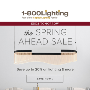 Time's Almost Up! Get 20% off during the Spring Ahead Sale