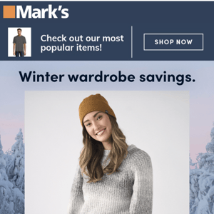 Winter wardrobe savings.