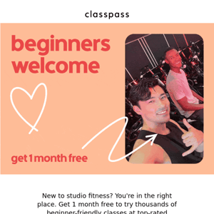 Get 1 month free to try studio fitness