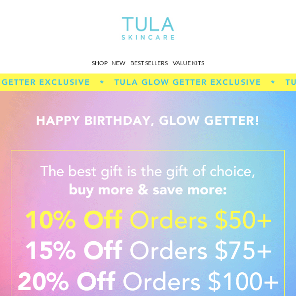 🎁 20% Off: Happy Birthday Tula!