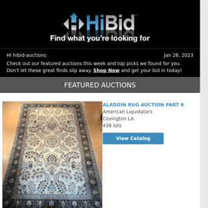 Saturday's Great Deals From HiBid Auctions - January 28, 2023
