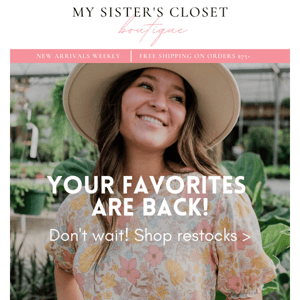 Boutique New Arrivals – My Sister's Closet