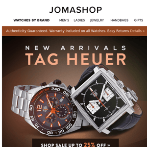 New Arrivals 🚨 TAG HEUER Watches (Save 25%)