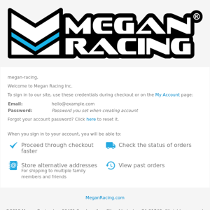 Welcome to Megan Racing Inc