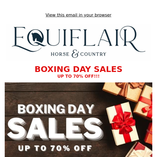 Boxing Day Sales - Up To 70% Off!