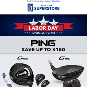 Save on PING, TaylorMade, and more!